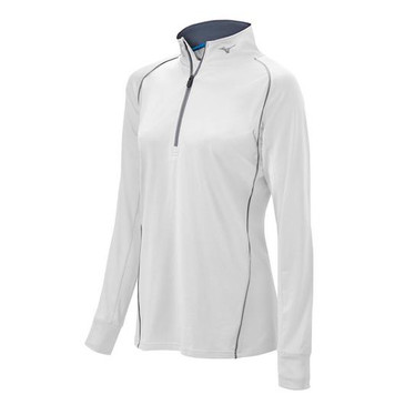 Mizuno Youth Comp 1/2 Zip Hitting Top- White