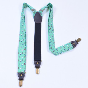 Sailboats & Lighthouses Suspenders - Green