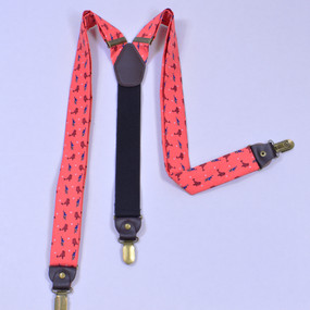 Sea to Shining Sea Suspenders - Washed Red