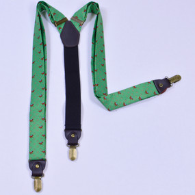 Horses & Horseshoes Suspenders - Green