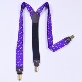 Sailboats & Fish Suspenders - Purple