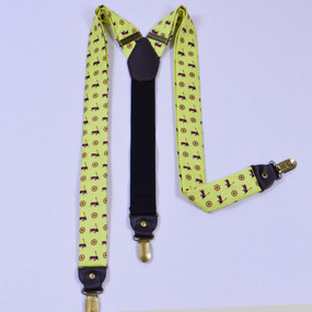 Wagon Wheel Suspenders - Yellow