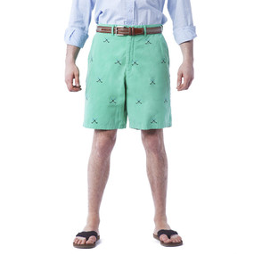 Cisco Embroidered Shorts with Golf Clubs - Sea Glass