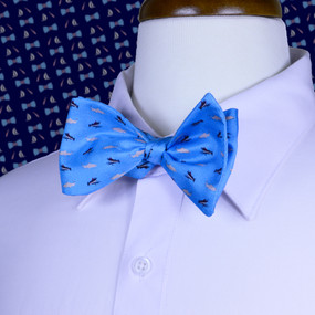 Fly Fishing Bow Tie - Light Blue