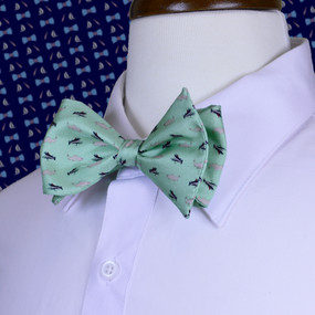 Fly Fishing Bow Tie - Light Green