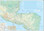Central America at 1:1,100,000 on a double-sided indexed map from ITMB with enlargements for the environs of San Jose and the Panama Canal area, information about each country’s size, highest peak, etc 

The map divides the region north/south across Nicaragua (along the 12°latitude) with a small overlap between the two sides. Relief is shown by elevation colouring and spot heights, with swamps, reefs and active volcanoes marked. Road network includes selected seasonal tracks, gives intermediate distances on main routes, and shows locations of border crossings and selected petrol stations. Railways, domestic airports and landing strips, and major ferry routes are marked, as well as the internal administrative boundaries with names of the provinces. National parks and nature reserves, beaches, archaeological sites and other places of interest are highlighted. Latitude and longitude lines are shown at intervals of 1°. 

Each side has a a separate index of place names and is annotated with panels of useful information about the region. The map also includes enlargements of the Panama Canal corridor, the environs of San Jose, Isla del Coco, and Isla de San Andres.