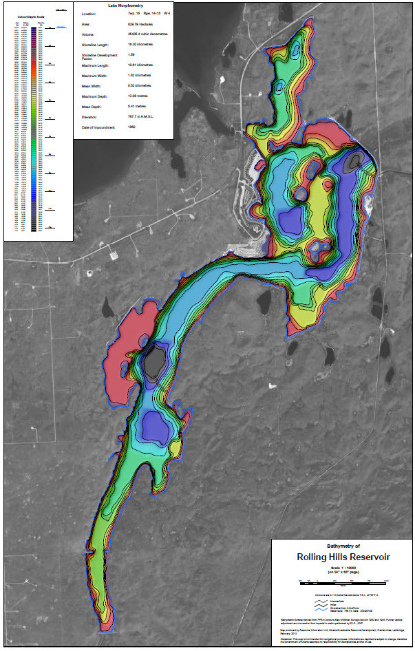 Rolling Hills Reservoir Lake Map Canada map GoTrekkers Map Store