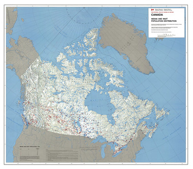 Canada government Indian & Inuit Population Distribution Map 36" x 31" from the 1980's
