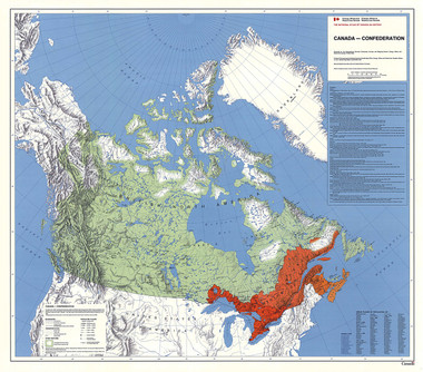 Canada government Confederation 1867 Map 36" x 31" from the 1980's