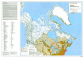 Canada government Native peoples 1740 Map 45" x 31" from the 1980's