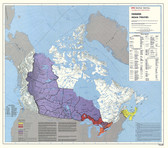 Canada government Native Treaties Map 35" x 31" from the 1980's
