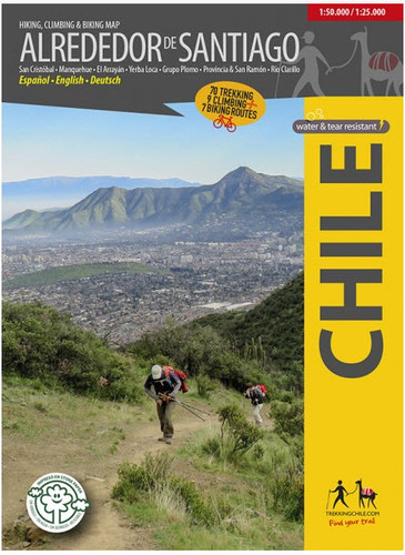 Alrededor De Santiago Chile Trekking Map