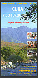 Pico Turquino, Cuba’s highest mountain, and the surrounding peaks and villages of the Sierra Maestra at 1:50,000 on an excellent map from the Swiss publishers Climbing Map, with a profile of the main hiking route, street plans of the two local tourist bases, Bayamo and Santiago de Cuba, as well as of Havana’s Old Town, plus notes on Cuban history and revolution. 

The main panel shows the highest part of the Sierra Maestra on a map with contours at 50m intervals, relief shading and colouring and/or graphics to indicate different types of vegetation. The map highlights a hiking trail from Alto de Naranjo to the summit of Pico Turquino and down to the coast at Las Cuevas, with a separate panel providing a km-by-km profile of the 25km long route. Local villages are annotated with symbols showing what facilities can be found there. 

The map also provides: 

- a road map of the south-western corner of Cuba including Santiago de Cuba, showing road and rail access to the mountains 

- street plans of central Bamayo, Santiago de Cuba and Havana’s Old Town annotated with numerous facilities and places of interest cross-referenced to the accompanying lists 

- a map highlighting the main sites of the 1953 - 1959 Cuban revolution, notes on the country’s history between 1902 and 1959, plus a table showing important dates in Cuba’s history between 1100 and 2006 

Map legend and the historical notes are in English, German and Spanish. Names of places highlighted on the street plans and the chronological table are in English only.