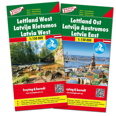 Latvia East and West Travel Map