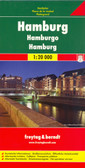 Indexed street map of Hamburg at 1:20,000 from Freytag & Berndt with an enlargement of the New Town at 1:10,000. Mapping is bright, colourful and clear, with one-way streets shown, as well as the U-bahn, S-bahn, bus and rail networks with stops clearly indicated. Shipping routes are also displayed.

Points of interest such as the city’s docks, museums, theatres and parks are marked, as are local facilities. The enlargement of the New Town shares the same mapping but with more clarity, and is indexed along with the main map on the reverse.

A diagram of Hamburg's HVV Network (U-bahn, S-bahn, bus and train) included. Map legend includes English.