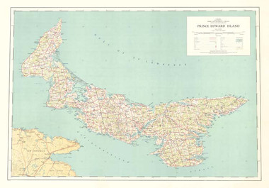 PEI Prince Edward Island Map 34" x 24" from the 1964