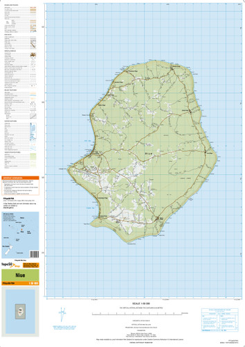 Topographic map of the Niue in the Pacific at scale 1:25,000 by the NZ government