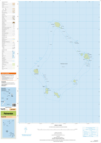 Topographic map of the Palmerston in the Pacific at scale 1:25,000 by the NZ government