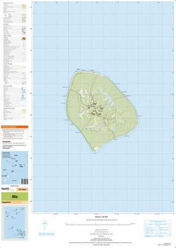 Topographic map of the Atiu in the Pacific at scale 1:25,000 by the NZ government