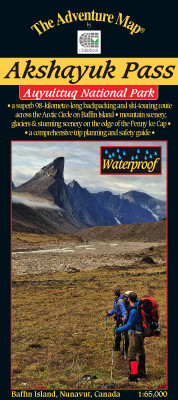 AKSHAYUK PASS, Auyuittuq National Park Map - Hiking/Canoeing /Skiing