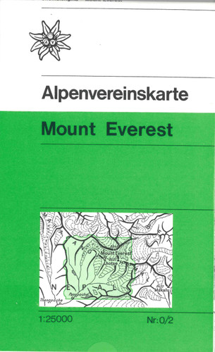 austrian alpine club mount everest trekking topographic map