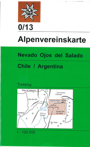 Nevado Ojos del Salado in Chile Argentina map