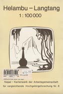 Helambu - Langtang region at 1:100,000 in a series of detailed topographic maps of selected trekking areas of Nepal originally prepared by E. Schneider and now edited by the German Scientific Association of Comparative High-Mountain Research (Arbeitsgemeinschaft für vergleichende Hochgebirgsforschung). The map covers the the Langtang valley, Naya Kanga, Kangja La Pass, Gosainkund, and parts of the Indrawati and Trisuli Rivers. Contours are at 100m intervals. Trekking routes are marked but without highlighting any specific trails or providing other tourist information. Geographical coordinates are given by margin ticks for latitude and longitude at 5’ intervals. Map legend is in English. Current edition of this map was published in 1998. 

Traditionally referred to as “the Schneider maps”, titles in this series cover Nepal’s most popular trekking regions at 1:50,000 or 1:100,000. The maps were originally prepared by the Austrian climber and cartographer Erwin Schneider and for nearly five decades provided the best and often the only coverage of these areas. Now sponsored by the German Scientific Association of Comparative High-Mountain Research (Arbeitsgemeinschaft für vergleichende Hochgebirgsforschung), the maps are still quoted in most trekking guides to Nepal. Most maps have contours at 40-m intervals and, with bold relief shading and colouring for the glaciers, provide a vivid representation of the terrain. 

As the series is currently being revised to include more trekking information, please see the individual descriptions for more details. Please click on the series link to see the full list of currently available titles.