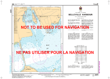 Belleville Harbour Canadian Hydrographic Nautical Charts Marine Charts (CHS) Maps 2011