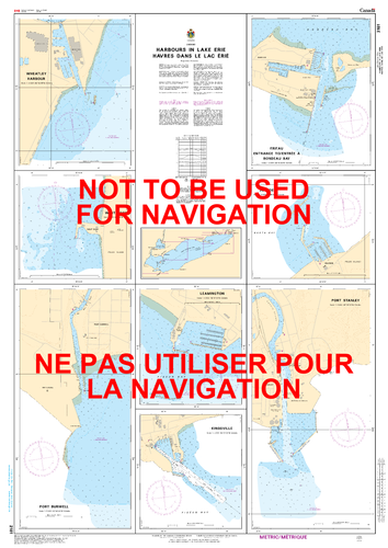 Harbours in Lake Erie/Havres dans le lac Érié Canadian Hydrographic Nautical Charts Marine Charts (CHS) Maps 2181
