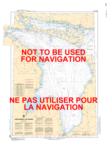 Lake Huron/Lac Huron Canadian Hydrographic Nautical Charts Marine Charts (CHS) Maps 2200