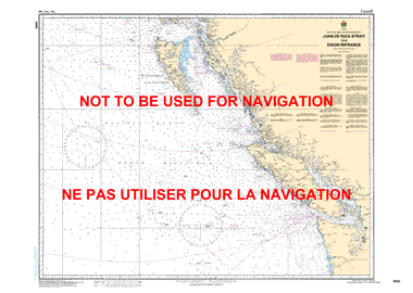 Juan de Fuca Strait to/à Dixon Entrance Canadian Hydrographic Nautical Charts Marine Charts (CHS) Maps 3000