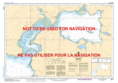 Sooke Canadian Hydrographic Nautical Charts Marine Charts (CHS) Maps 3411