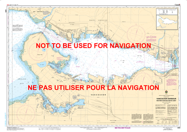 Vancouver Harbour Western Portion/Partie Ouest Canadian Hydrographic Nautical Charts Marine Charts (CHS) Maps 3493