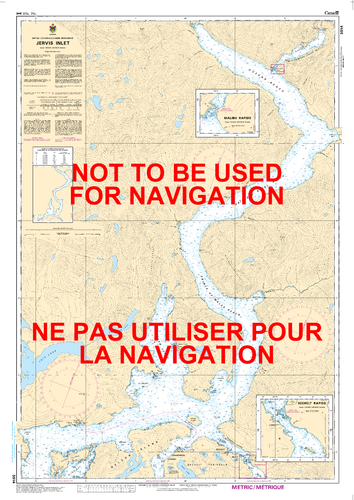 Jervis Inlet Canadian Hydrographic Nautical Charts Marine Charts (CHS) Maps 3514