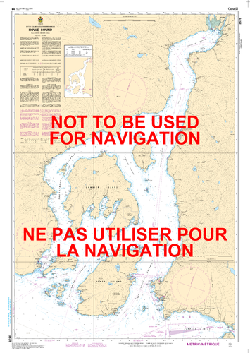 Howe Sound Canadian Hydrographic Nautical Charts Marine Charts (CHS) Maps 3526