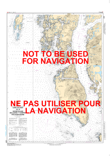 Cape Calvert to/à Goose Island including / y compris Fitz Hugh Sound Canadian Hydrographic Nautical Charts Marine Charts (CHS) Maps 3727