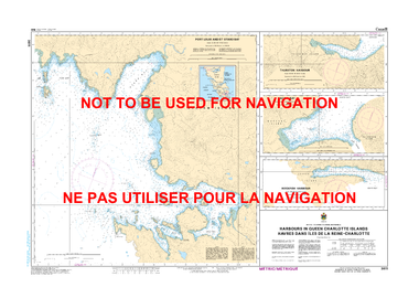Harbours in Queen Charlotte Islands/Havres dans Îles de la Reine-Charlotte Canadian Hydrographic Nautical Charts Marine Charts (CHS) Maps 3811