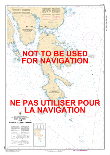 Cape St. James to/à Houston Stewart Channel Canadian Hydrographic Nautical Charts Marine Charts (CHS) Maps 3825