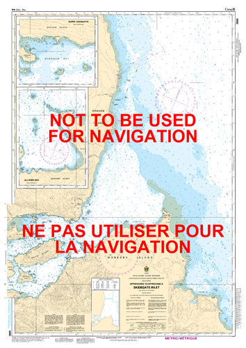 Approaches to/Approches à Skidegate Inlet Canadian Hydrographic Nautical Charts Marine Charts (CHS) Maps 3890