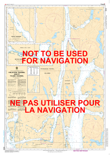 Finlayson Channel and/et Tolmie Channel Canadian Hydrographic Nautical Charts Marine Charts (CHS) Maps 3943