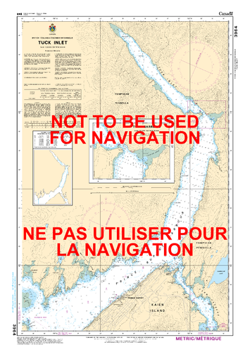 Tuck Inlet Canadian Hydrographic Nautical Charts Marine Charts (CHS) Maps 3964