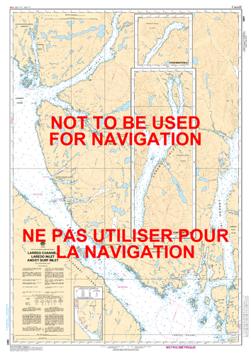 Laredo Channel and/et Laredo Inlet Canadian Hydrographic Nautical Charts Marine Charts (CHS) Maps 3981