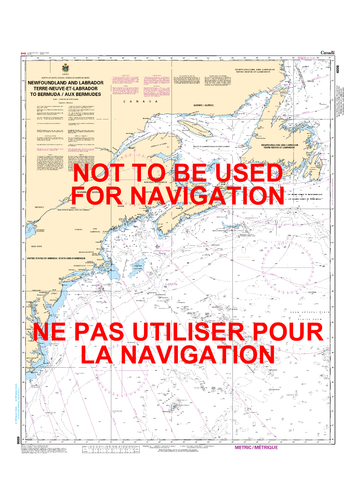 Newfoundland and Labrador/Terre-Neuve-et-Labrador to Bermuda / aux Bermudes Canadian Hydrographic Nautical Charts Marine Charts (CHS) Maps 4006