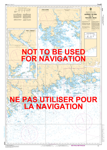 Barren Island to / à Taylors Head Canadian Hydrographic Nautical Charts Marine Charts (CHS) Maps 4235