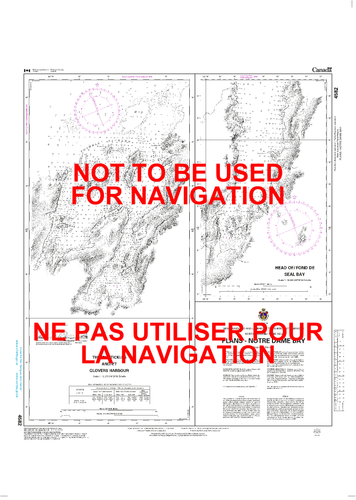 Plans - Notre Dame Bay Canadian Hydrographic Nautical Charts Marine Charts (CHS) Maps 4582