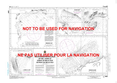 Anchorages / Mouillages in the / dans le Strait of Belle Isle / Détroit de Belle Isle Canadian Hydrographic Nautical Charts Marine Charts (CHS) Maps 4668