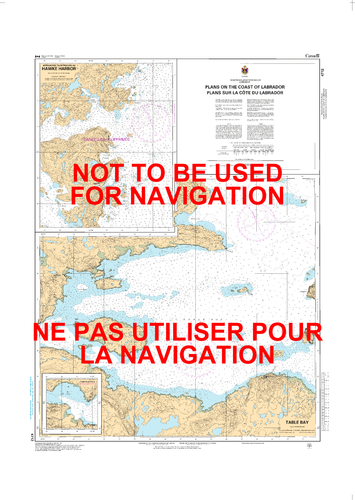 Plans on the Coast of Labrador / Plans sur la côte du Labrador Canadian Hydrographic Nautical Charts Marine Charts (CHS) Maps 4712