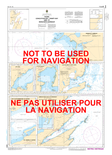 Plans, Conception Bay, Trinity Bay and / et Bonavista Harbour Canadian Hydrographic Nautical Charts Marine Charts (CHS) Maps 4849