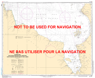 Hudson Bay (Southern Portion) and James Bay/Baie D'Hudson (Partie Sud) et Baie James Canadian Hydrographic Nautical Charts Marine Charts (CHS) Maps 5003