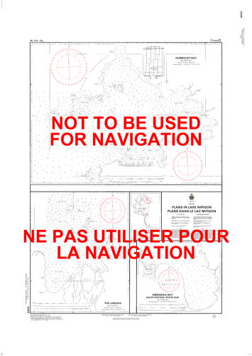 Plans in Lake Nipigon / Plans dans le lac Nipigon Canadian Hydrographic Nautical Charts Marine Charts (CHS) Maps 6050